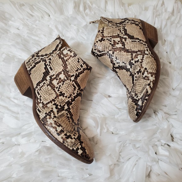 MICHAEL BY MICHAEL SHANNON | NADYA ANKLE BOOTIES SNAKESKIN LEATHER WOMEN SZ 8 - Picture 3 of 17